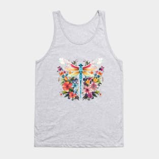 Floral Dragonfly Tank Top